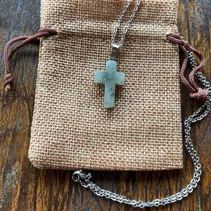 Labradorite Cross Necklace Labradorite Necklace Minimalist Crystal Necklace